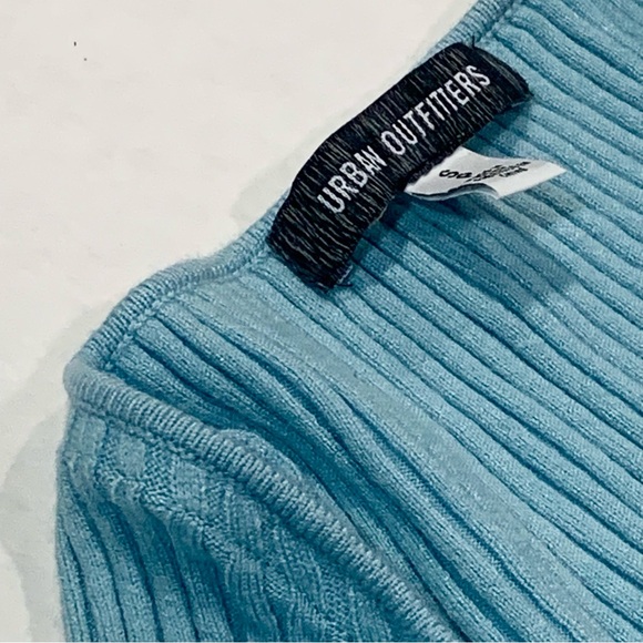 Light Blue Lace-Up Ribbed Top - Picture 3 of 3